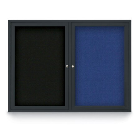 United Visual Products Corkboard, Med Grey/Bronze, 72" X36" UV406-BRONZE-MEDGRY